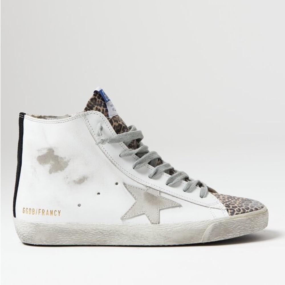 Golden Goose Francy Classic Sneaker In Leopard Suede Box Included